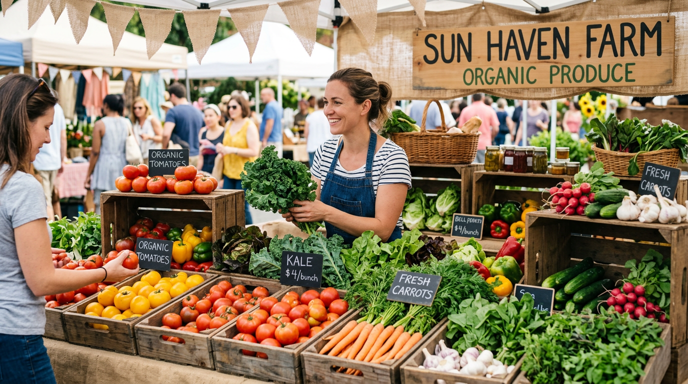 Farmers market stall